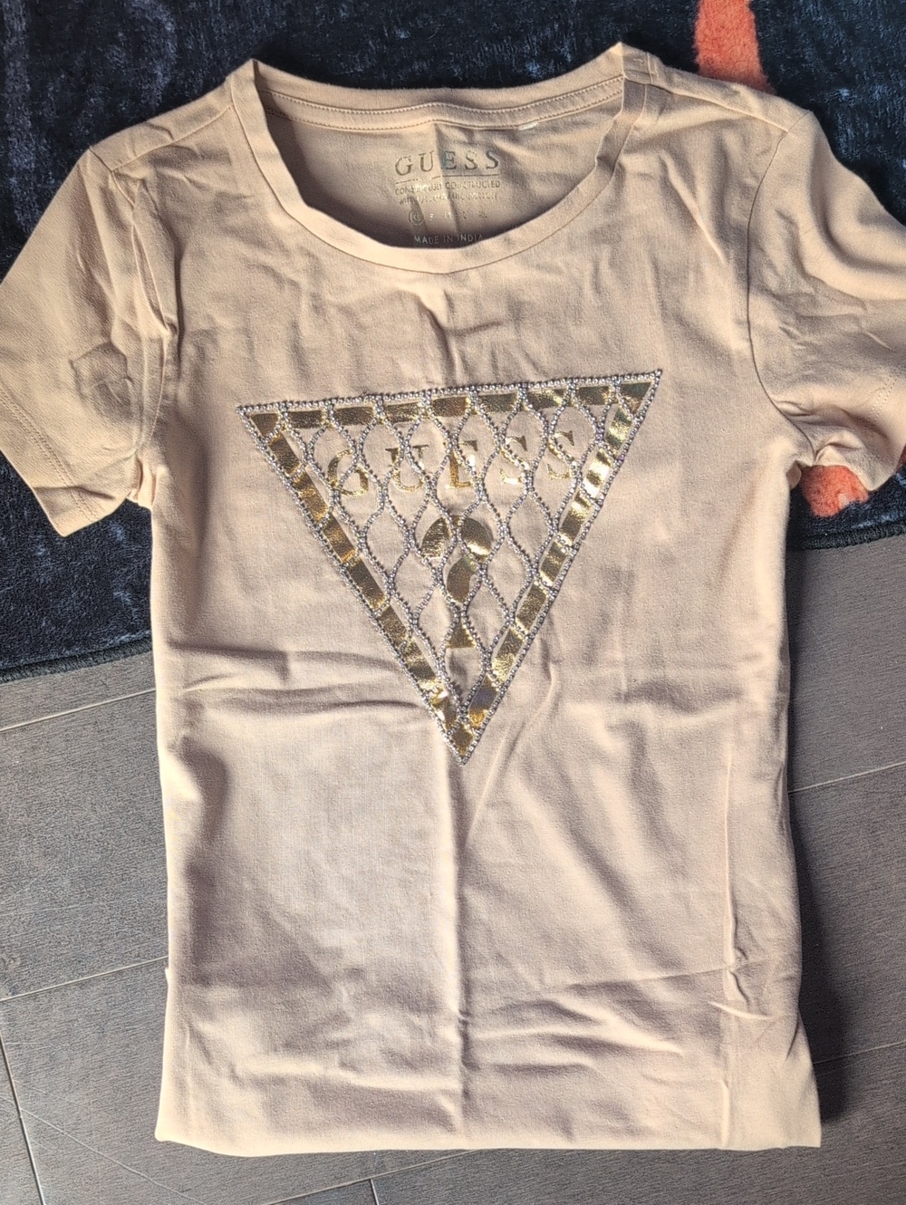 Gold GUESS Short Sleeve Tee